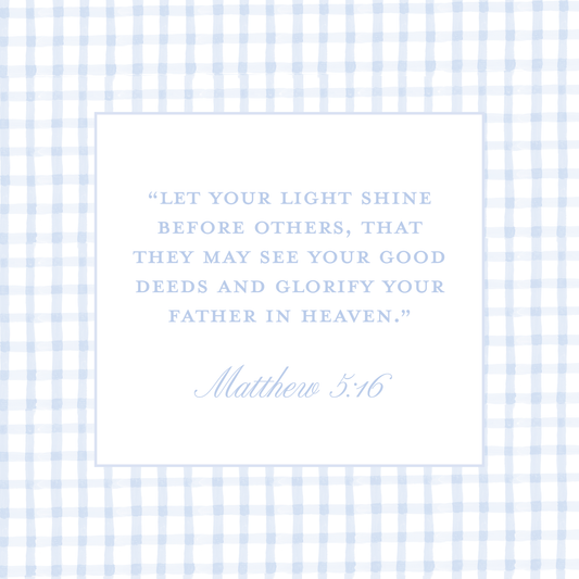 Acrylic Scripture Block in Blue Gingham