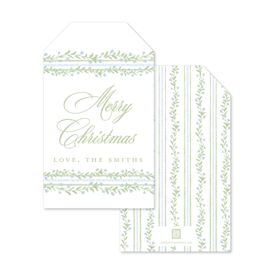 Dainty Blue Trellis Gift Tags
