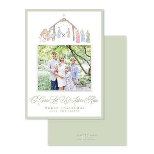 Pastel Nativity Christmas Card