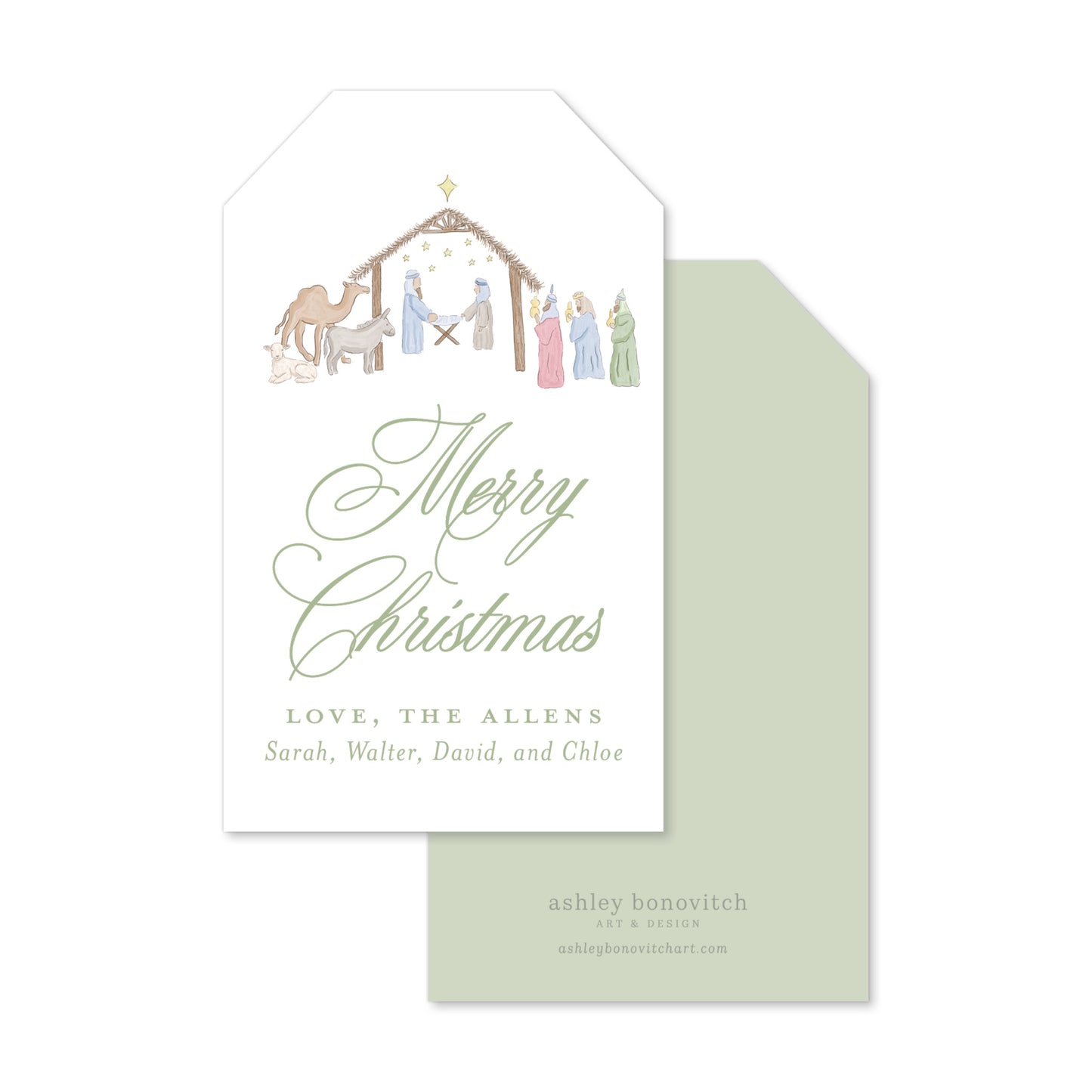 Pastel Nativity Christmas Gift Tags