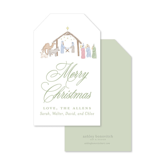 Pastel Nativity Christmas Gift Tags
