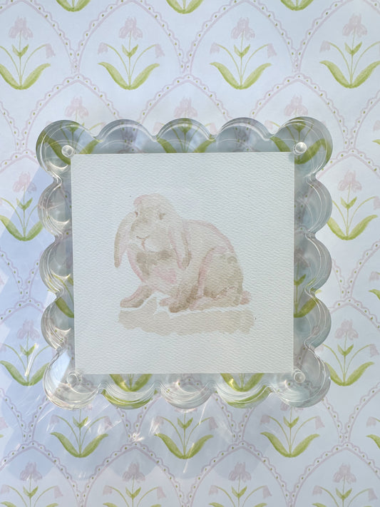 Framed Bunny Print in Pink