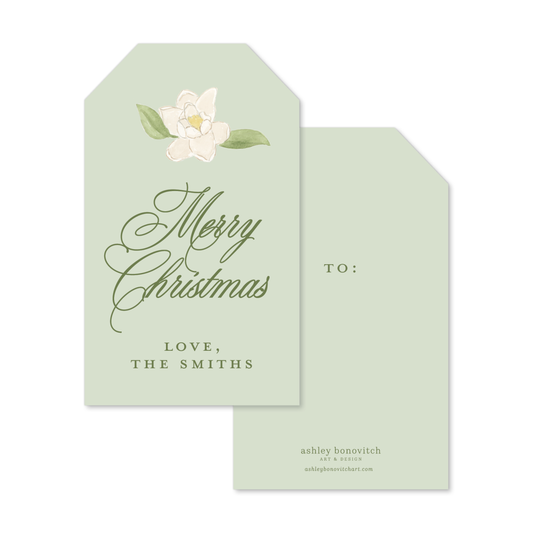 Christmas Magnolia Tags in Sage