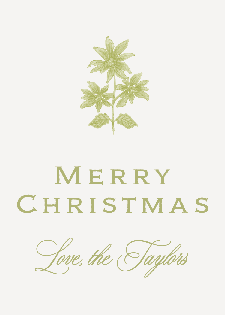 Poinsettia Block Print Christmas Gift Stickers - 4 Colorways