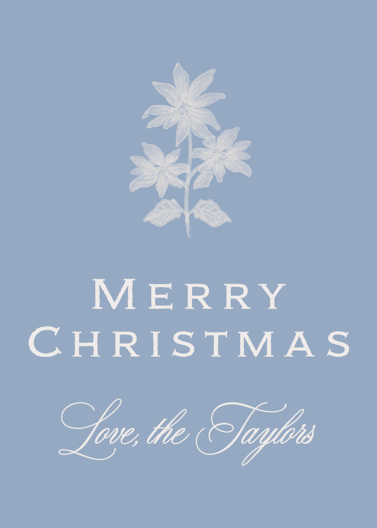 Poinsettia Block Print Christmas Gift Stickers - 4 Colorways