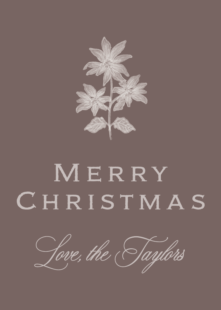Poinsettia Block Print Christmas Gift Stickers - 4 Colorways