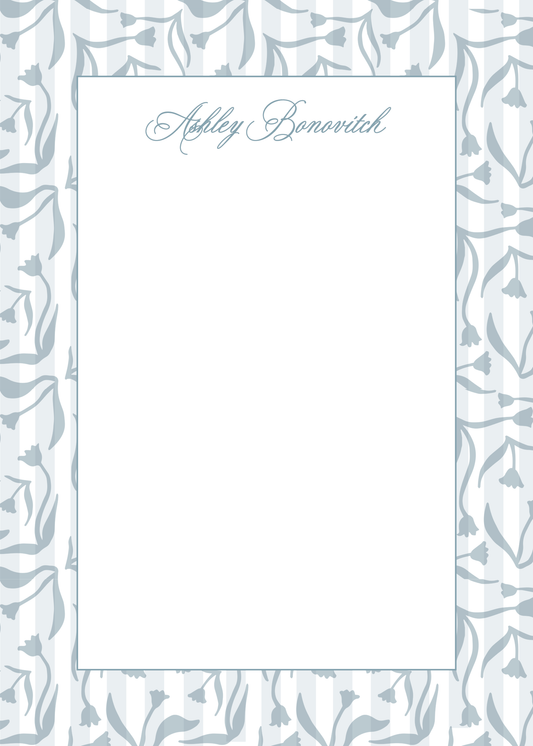 Signature Pattern Notepad in Aegean Blue