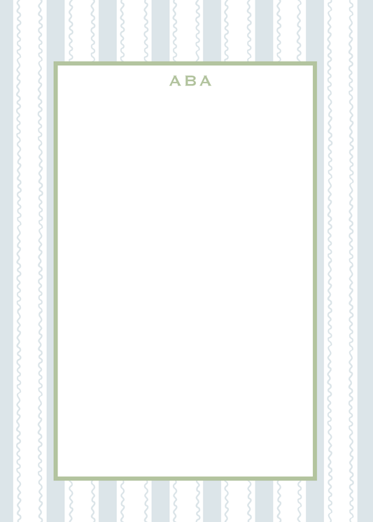 Signature Wavy Stripe Notepad in Powder Blue