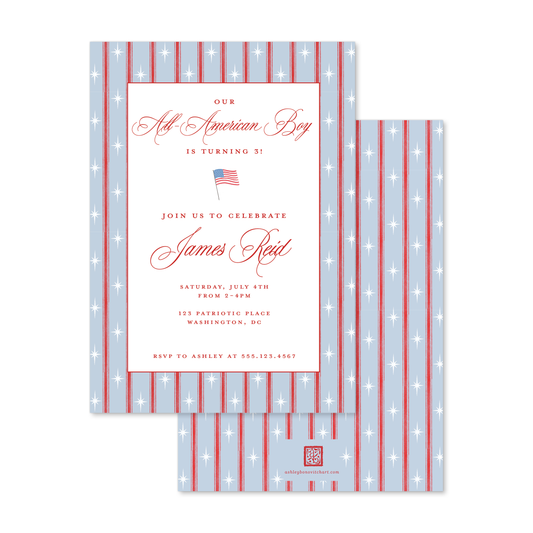 All American Stars and Stripes Invitation