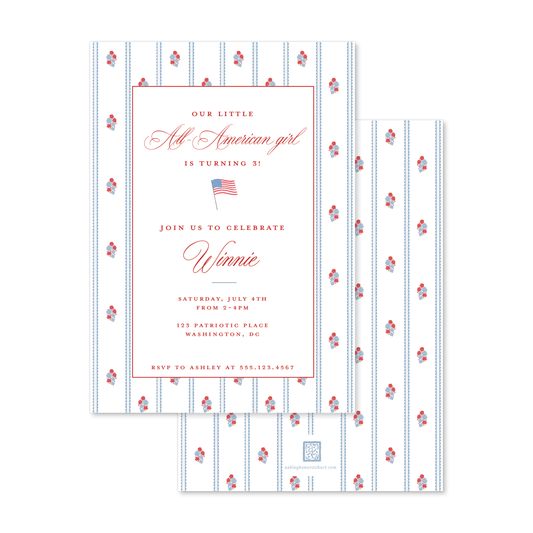 All American Floral Invitation