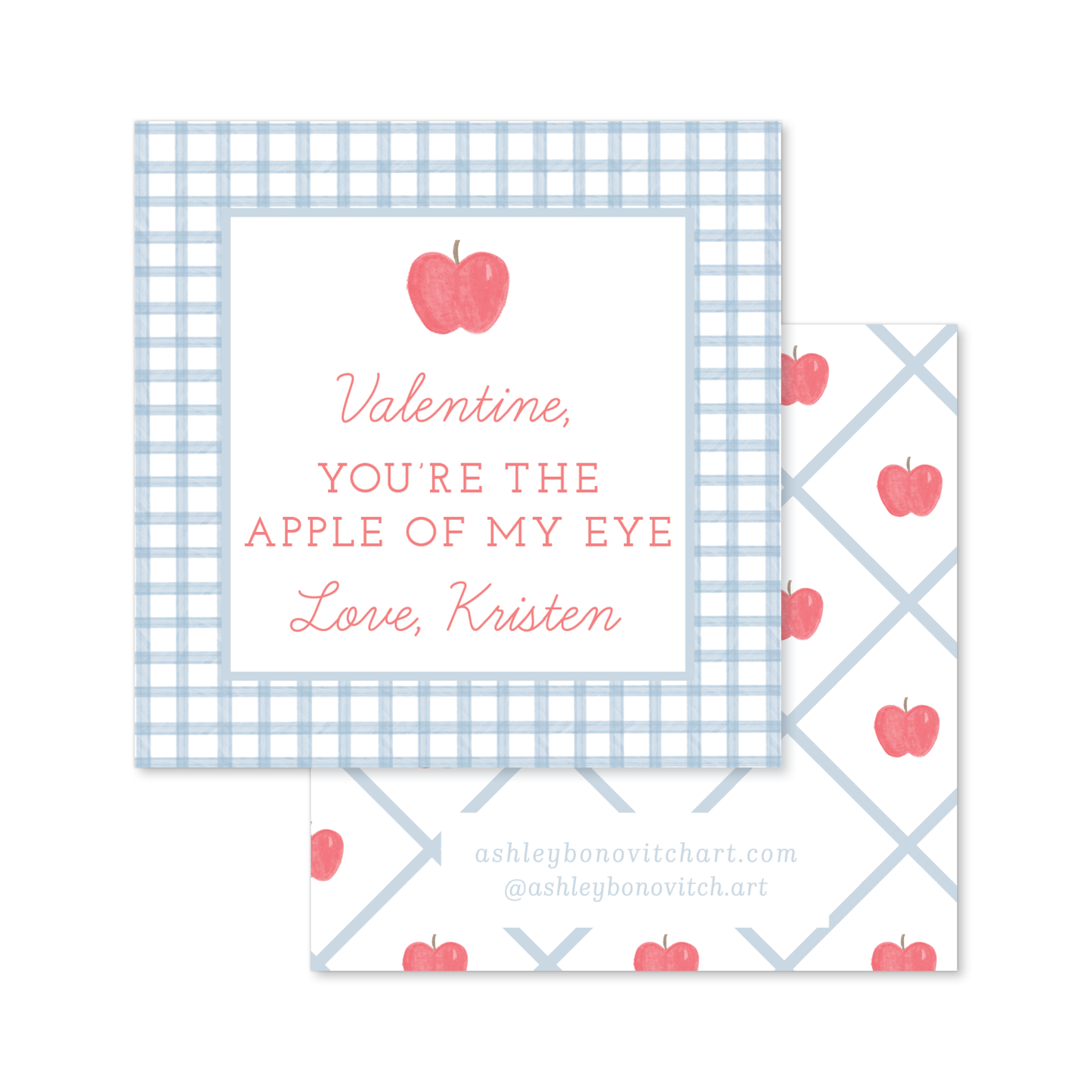 Apple of My Eye Valentines Tags