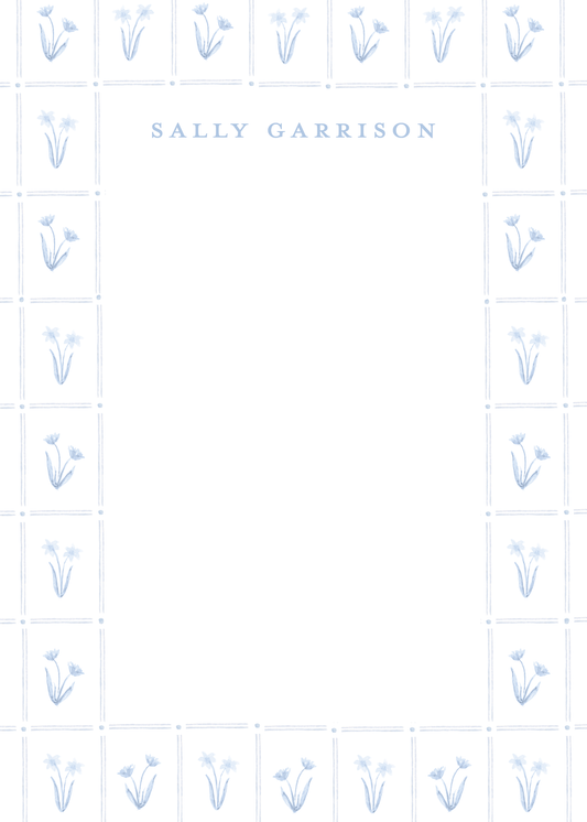 Botanical Blue Trellis Notepad