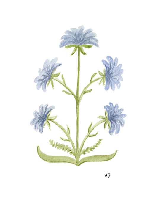 Blue Botanical Art Print