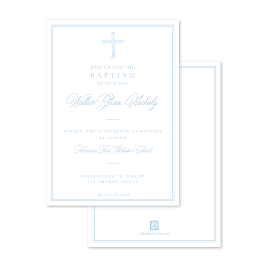 Classic Cross Invitation in Blue