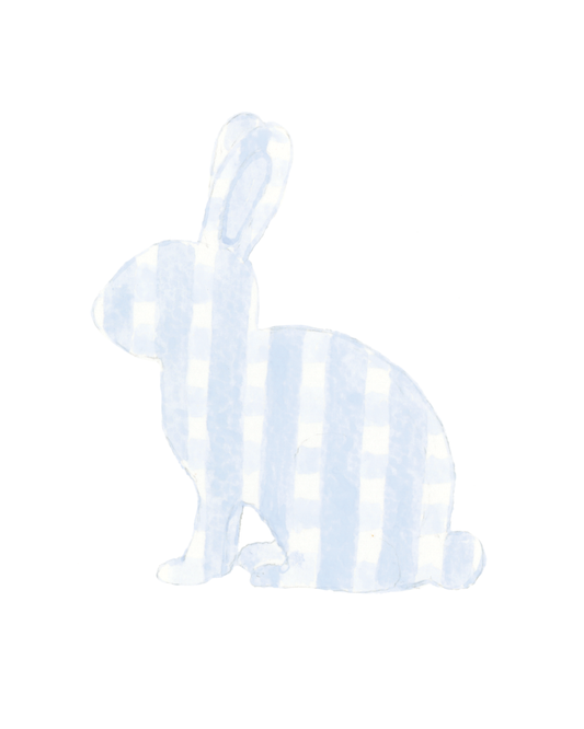 Gingham Bunny Print in Light Blue