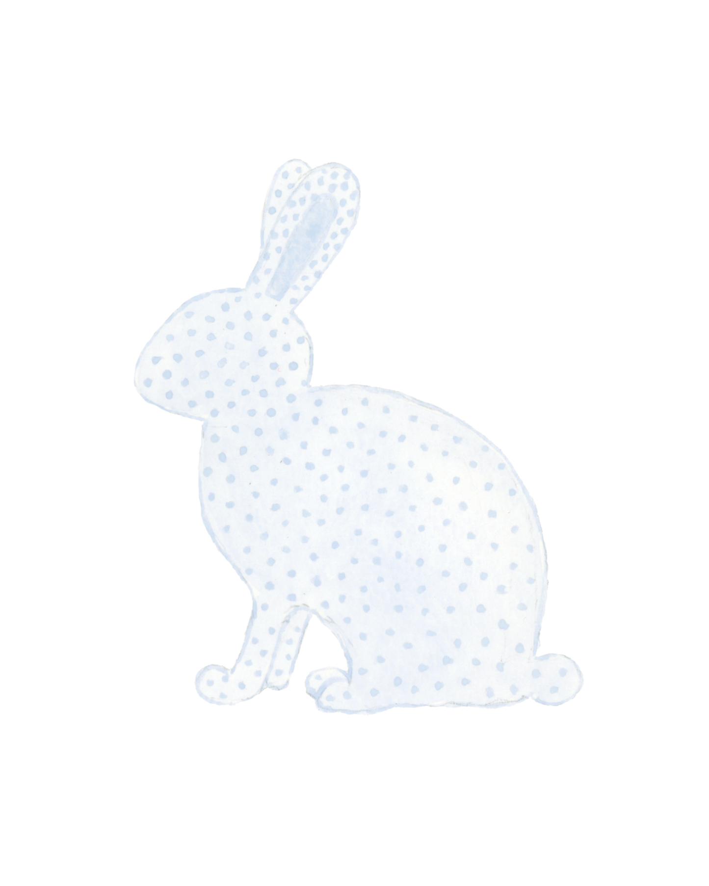 Bitty Dot Bunny Print in Light Blue