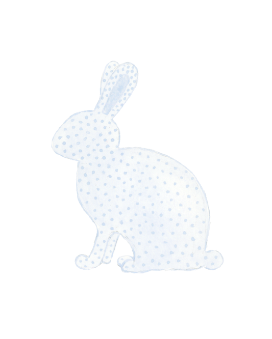Bitty Dot Bunny Print in Light Blue
