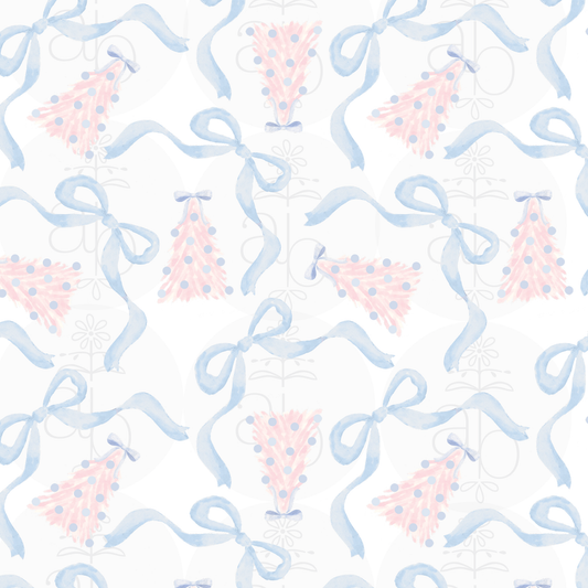 Blue and Pink Christmas Trees Pattern