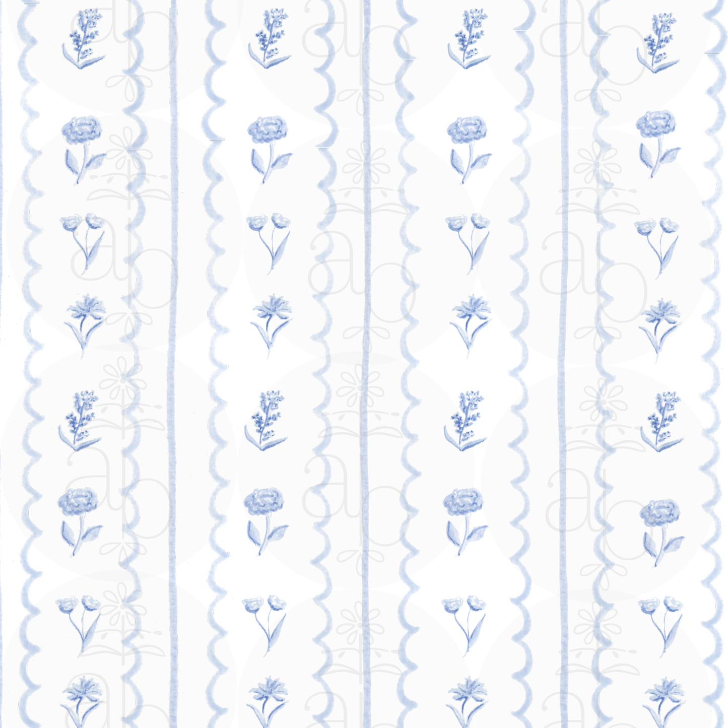 Blue and White Grandmillenial Pattern