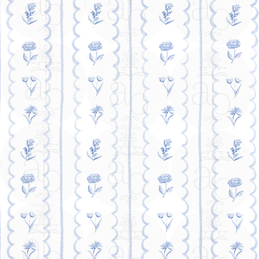 Blue and White Grandmillenial Pattern