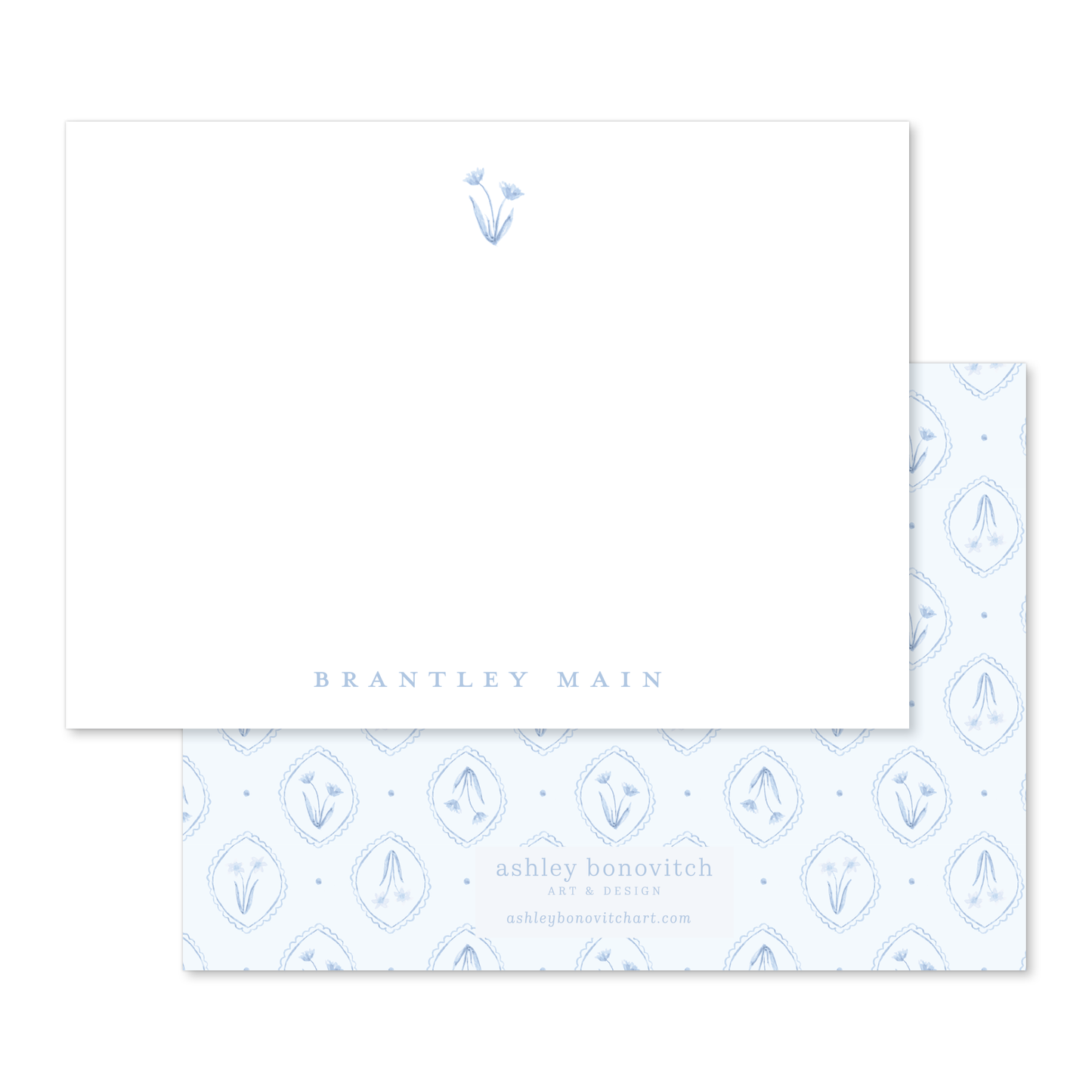 Botanical Blue Motif Stationery Set