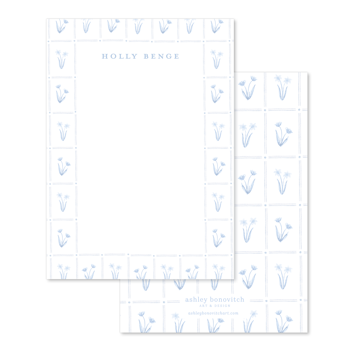 Botanical Blue Trellis Stationery Set