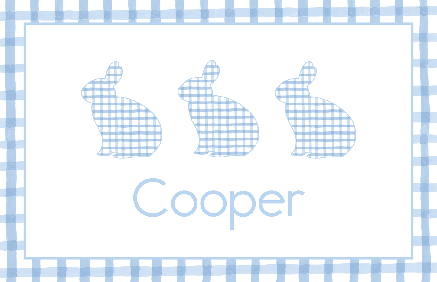 Blue Gingham Easter Bunnies Placemat
