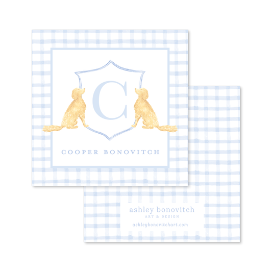 Blue Puppy Crest Calling Cards