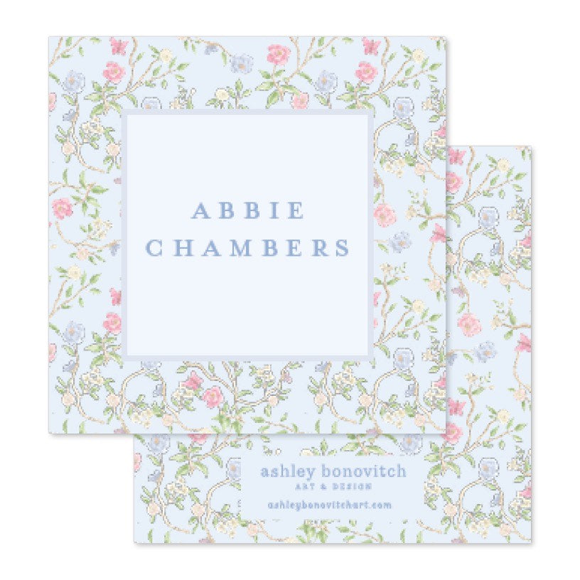 Chinoiserie Calling Cards in Blue