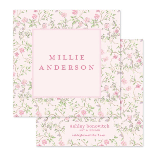 Chinoiserie Calling Cards in Pink