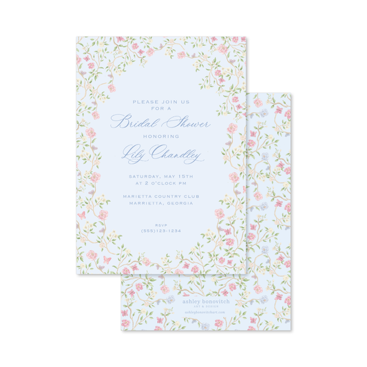 Chinoiserie Invitation in Blue