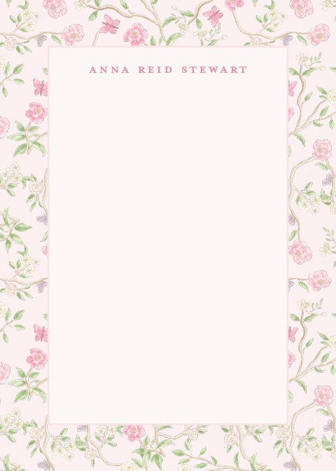 Chinoiserie Notepad In Pink