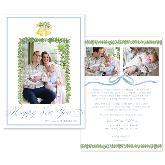 Christmas Bells Card in Blue