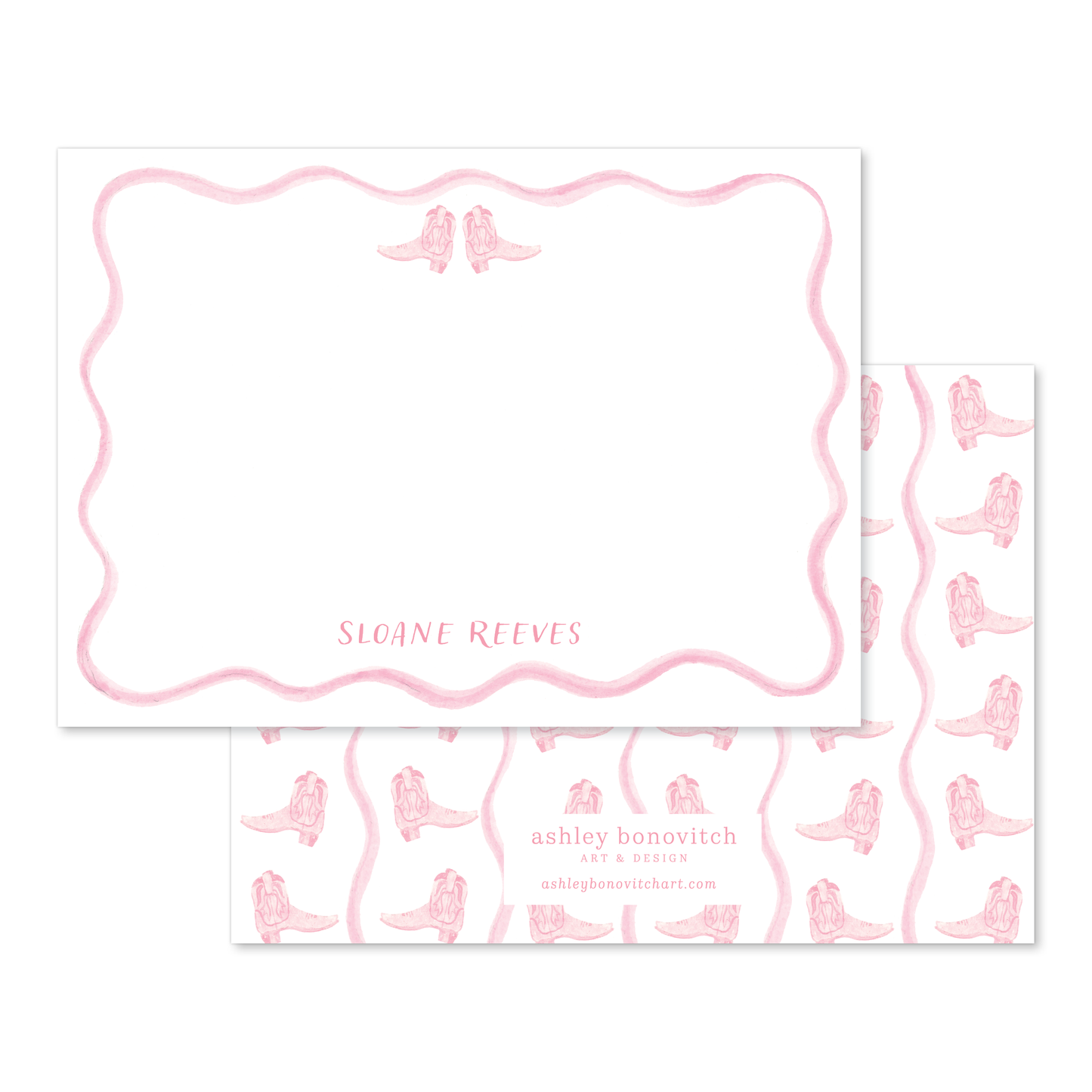 Cowgirl Boot Stationery Set