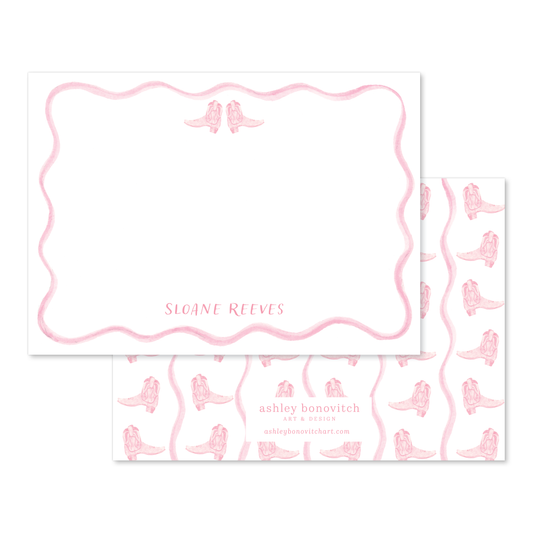 Cowgirl Boot Stationery Set