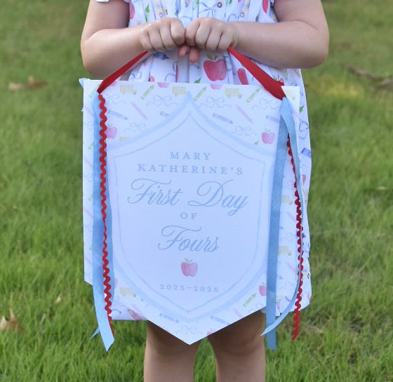 Large Back to School Sign in School Days Border