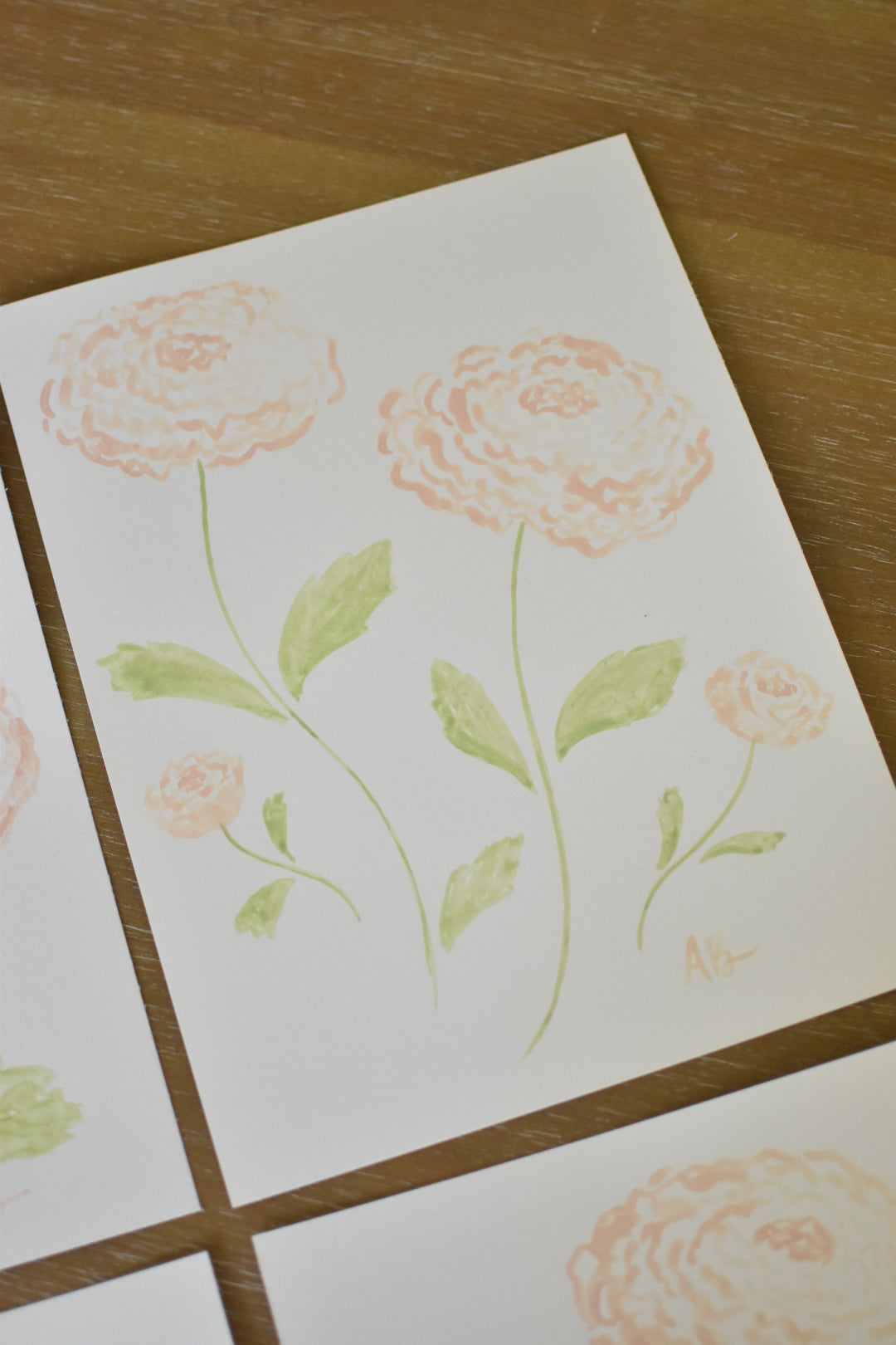 Original Watercolor Ranunculus #4