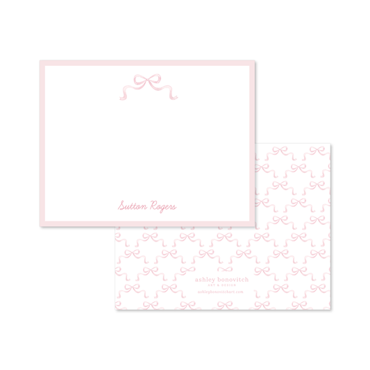 Dainty Pink Bow Stationery Set