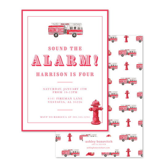 Fire Truck Invitation