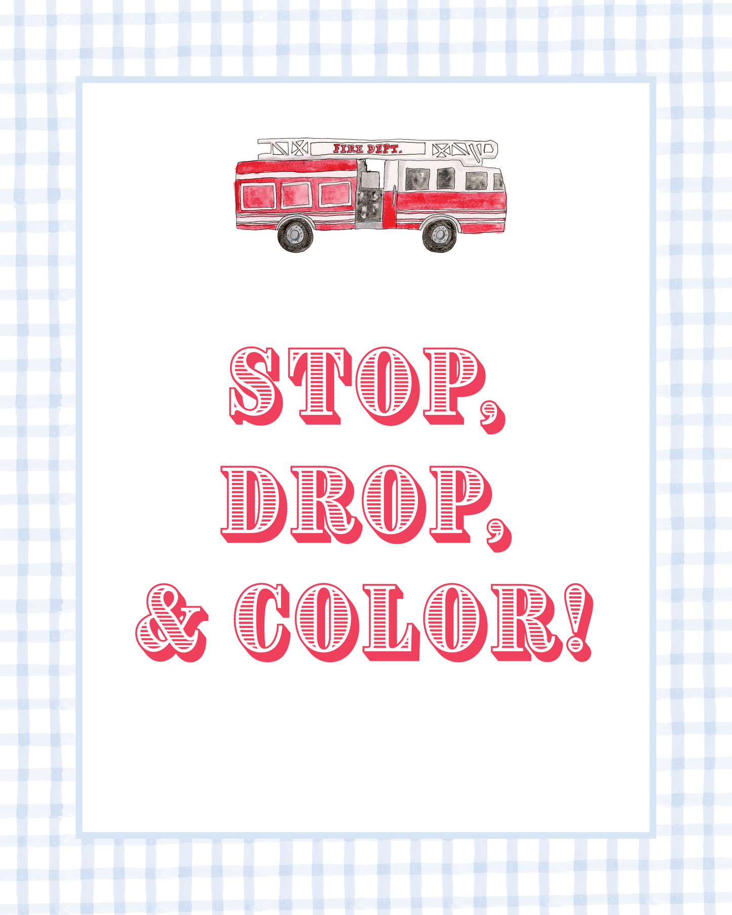 Fire Truck Party Sign