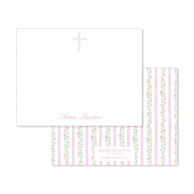 Floral Cross Stationery