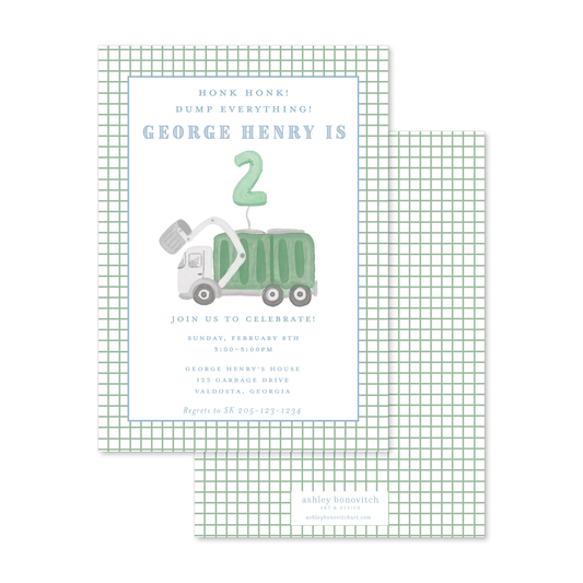 Garbage Truck Invitation