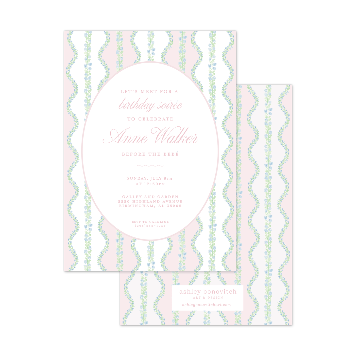 Garden Party Invitations in Pink