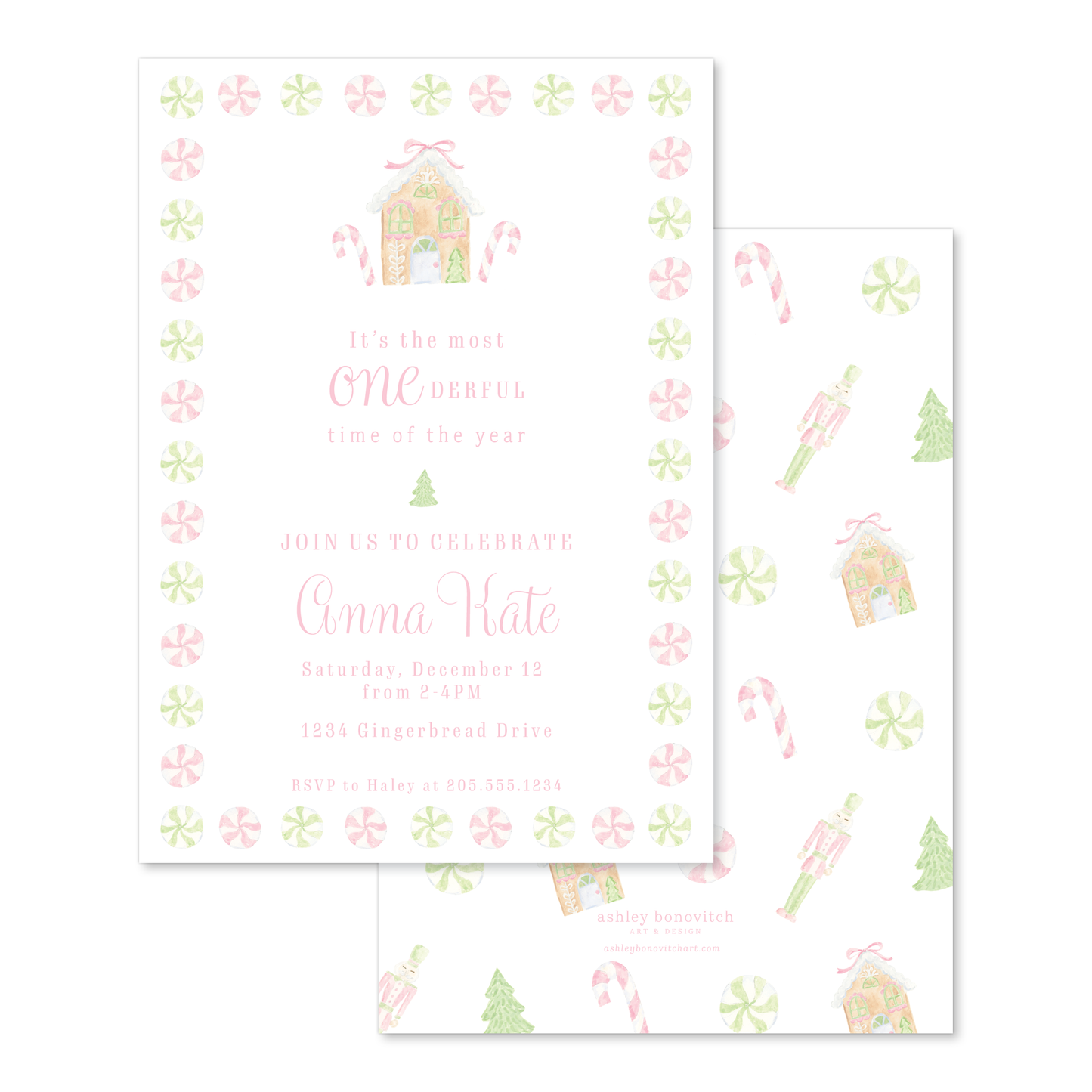 Gingerbread Christmas Party Invitations