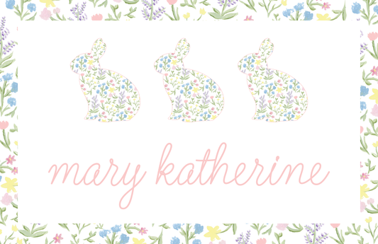 Floral Easter Bunnies Placemat