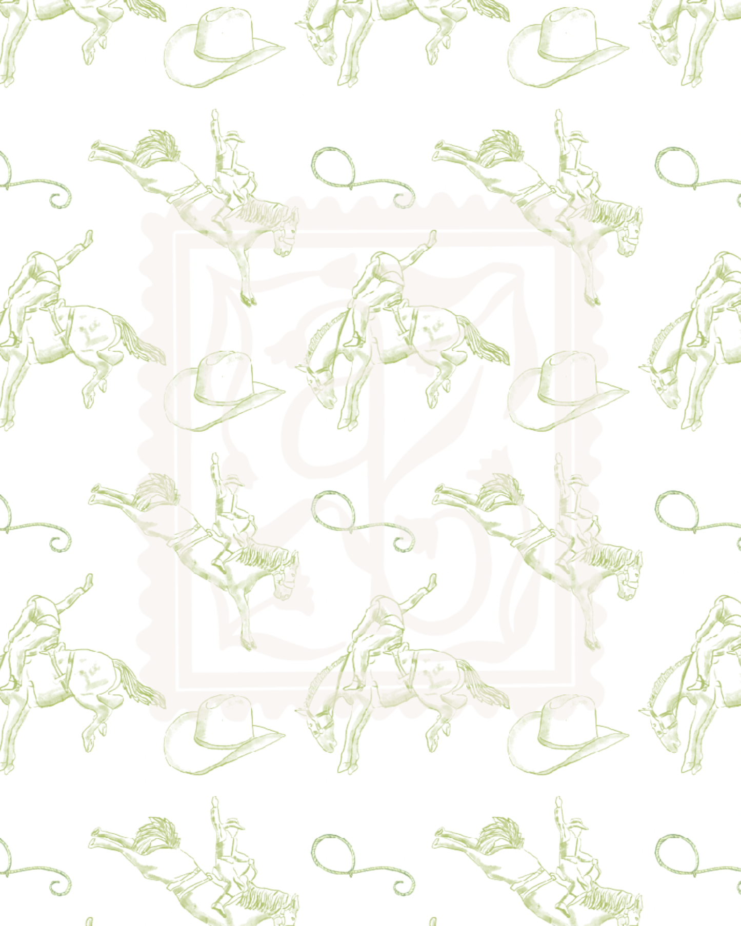 Rodeo Cowboy Pattern in Olive