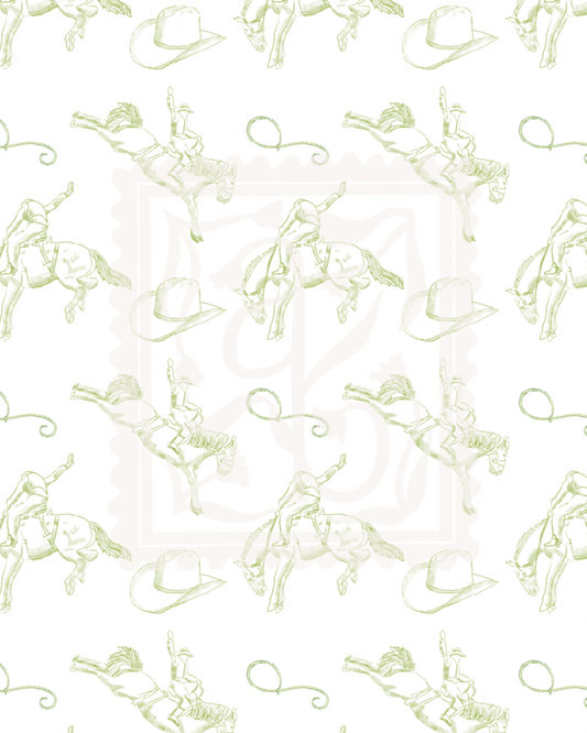 Rodeo Cowboy Pattern in Olive