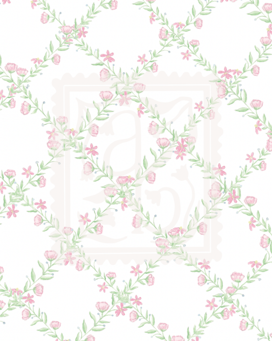 Floral Pink Trellis Pattern
