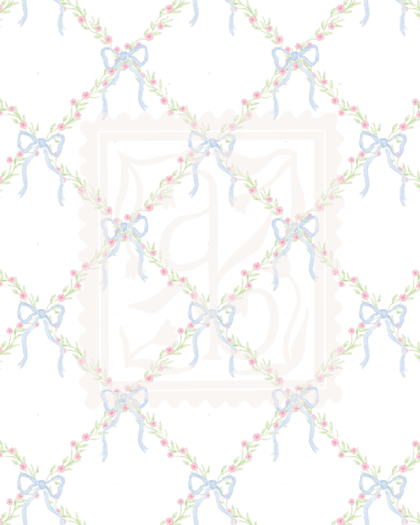 Blue Bow Lattice Pattern