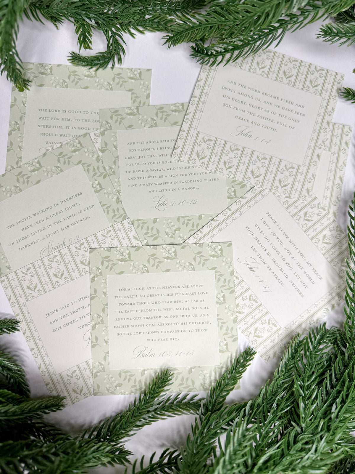 Christmas Scripture Cards in Lily of the Valley